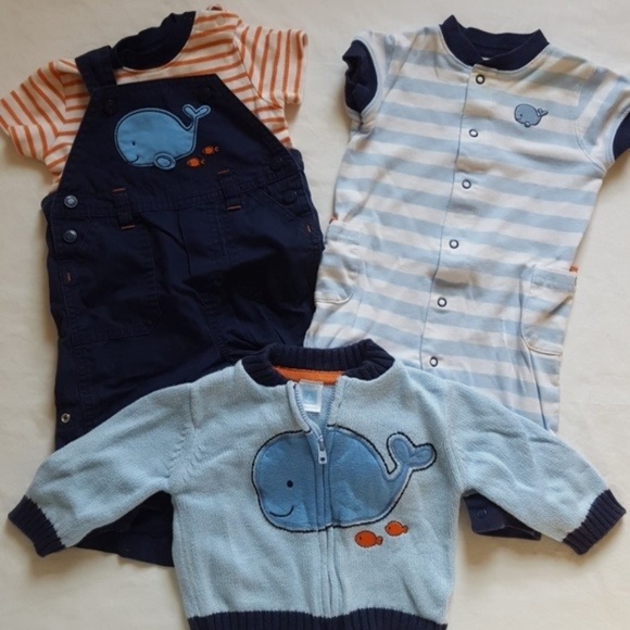 🆕 Carter's 4pc Infant Whale Bundle 🐳 - Picture 1 of 5